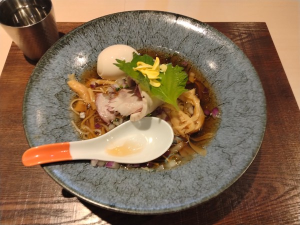 「松茸の蕎麦¥920+〆のそば②鮟肝の〆そば¥360+味玉無料」@与しおかの写真