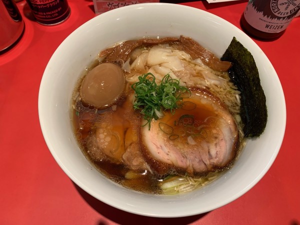 「ワンタンめん 名古屋コーチン半熟味付け玉子T P」@カドヤ食堂 本店の写真