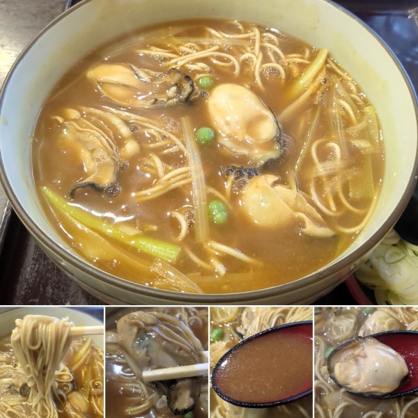 「牡蠣カレーそば(冬季限定)　1250円」@そば処 甲州屋の写真