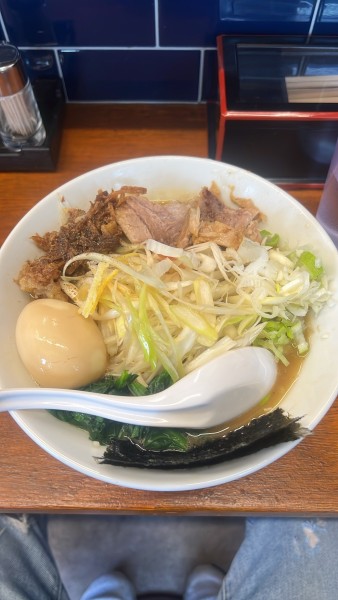 「濃厚魚介醤油ラーメンにネギ味玉」@東神田ら～めん3の写真