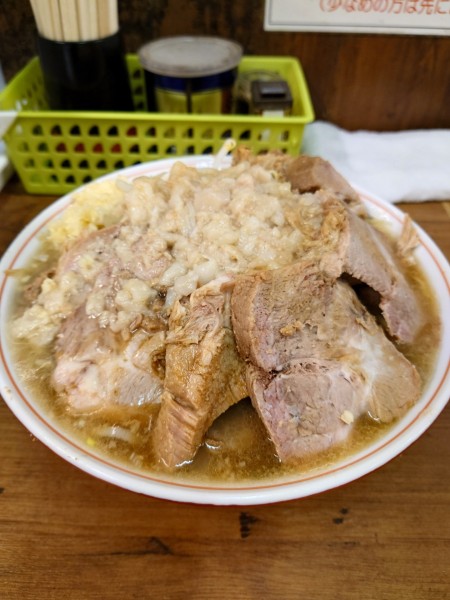 「大豚ダブル  ネギ  ニンニクマシ  アブラ  カラメ」@ラーメン二郎 品川店の写真