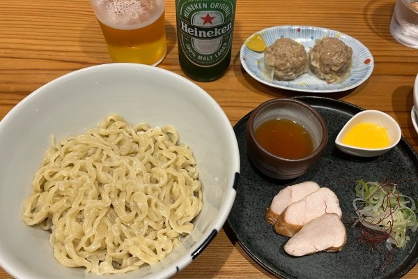 「あぶらそば+ビール」@らーめん かねかつの写真