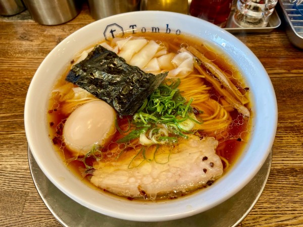 「味玉醤油の旨味ソバ 皮ワンタン」@Tomboの写真