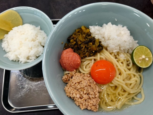 「高菜明太鬼おろしTKM＋出汁納豆」@自家製麺 40 STANDの写真