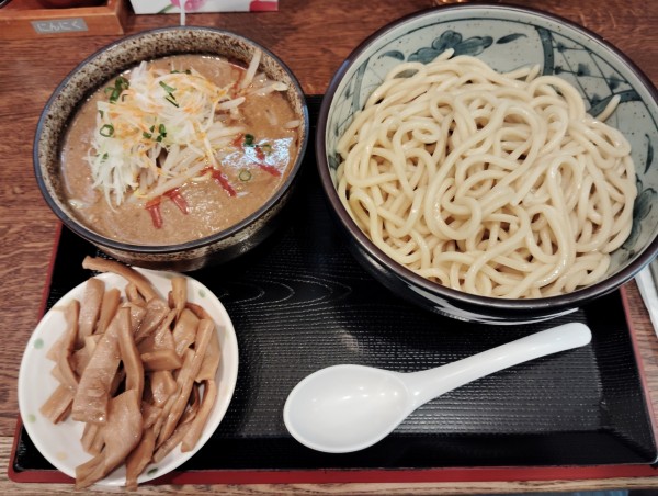 「濃厚味噌つけそば　大盛り1000円　メンマ150円」@つけそば 九六の写真