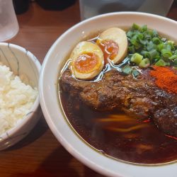 シン肉そば醤油+味玉+白ごはん（880＋120＋150円）