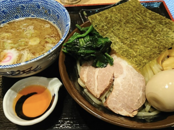 「海老つけめん 味玉 ほうれん草」@舎鈴 プレナ幕張店の写真