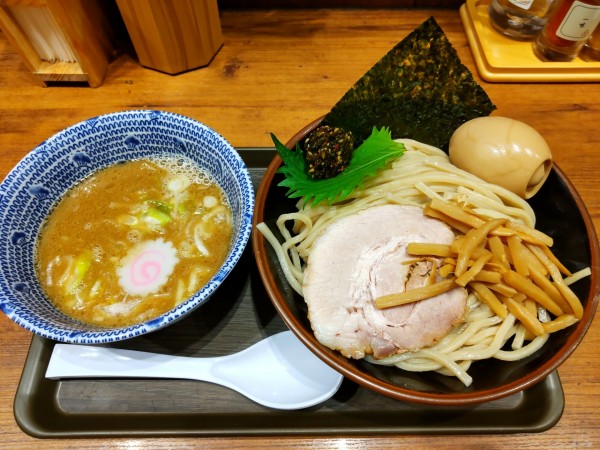 「生七味つけ麺 並＋味玉」@舎鈴 ビーンズ武蔵浦和店の写真