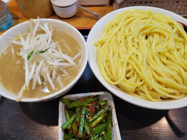 「味噌つけ麺大盛+辛ニラ」@味噌麺処 花道庵の写真