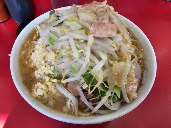 「小ラーメン　ニンニクアブラ　800円」@ラーメン二郎 生田駅前店の写真