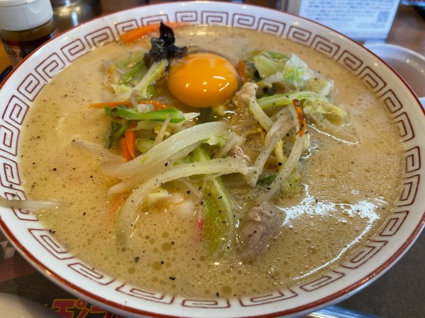 「限定　ちゃんぽんラーメン　月見くん」@らあめん花月嵐 いわき湯本店の写真