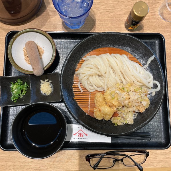 「ねぎ塩だれの鶏天ざるうどん」@山下本気うどん 町田駅前の写真