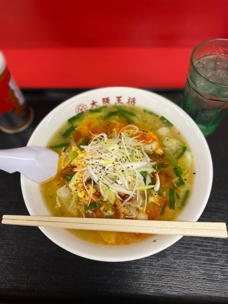 「瀬戸内サンラー中華そば大盛広島限定」@大阪王将 福山駅店の写真