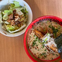 らーめん、キャベチャー、サービスごはん