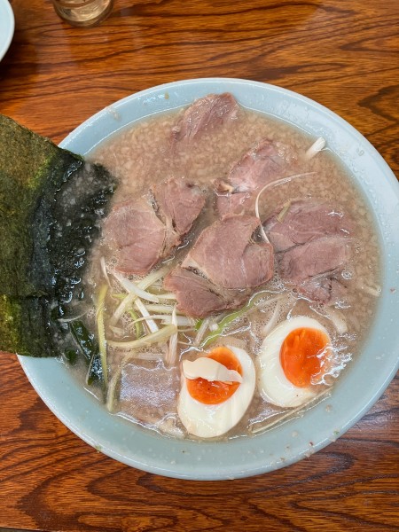 「ネギチャーシューメン　味付玉子　中盛り」@ラーメンショップ 牛久結束店の写真