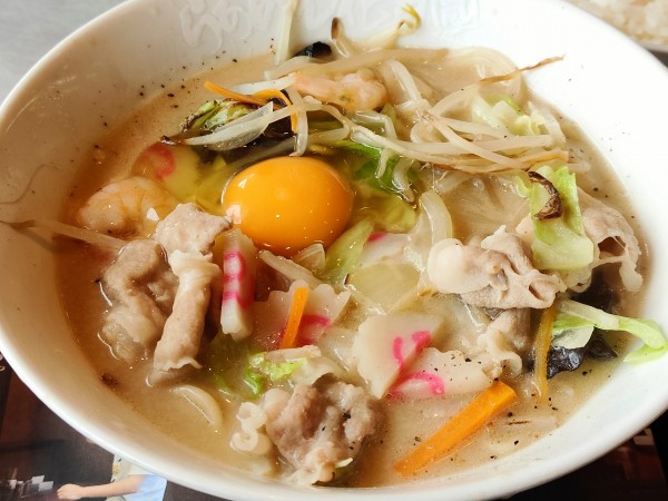 「ちゃんぽんラーメン月見くん」@らあめん花月嵐 西原町店の写真