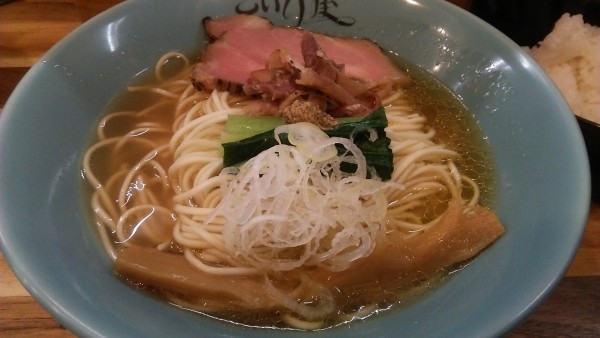 「シャモ中華そば 950円＋ライス小 100円」@仙臺自家製麺こいけ屋分店 綠栽の写真