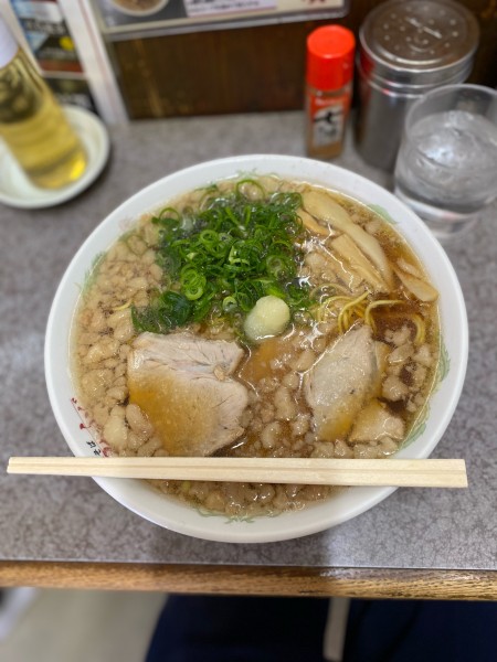 「中華そば大盛脂マシマシニンニクトッピング」@つたふじ 福山支店の写真