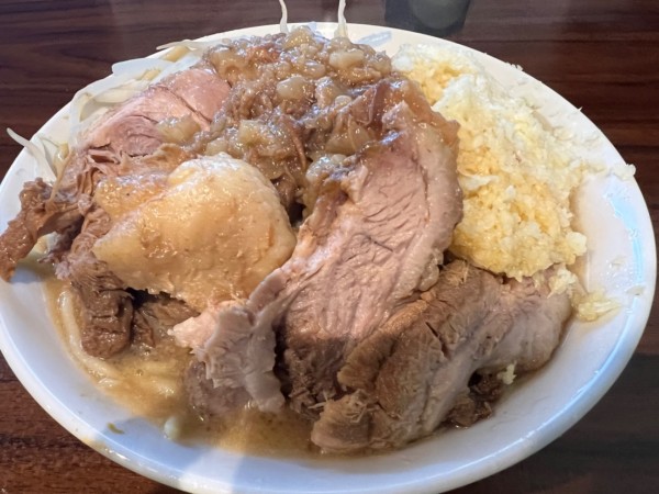 「小　豚ラーメン・ヤサイマシマシニンニク少なめ(1200円)」@拉麺 夢の写真