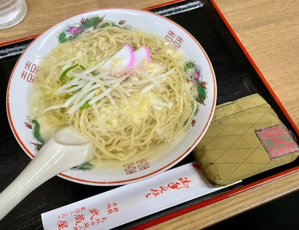 「素ラーメン＋チキン丼」@武蔵屋食堂の写真