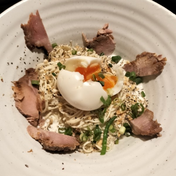 「替え玉 カルボナーラ」@九州博多らーめん ぽんこつ亭の写真