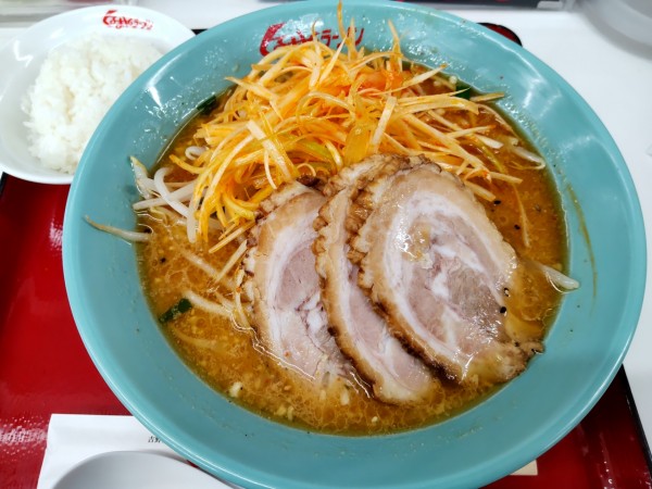 「ねぎ味噌ラーメン＋チャーシュー３枚」@くるまやラーメン 浦和田島店の写真