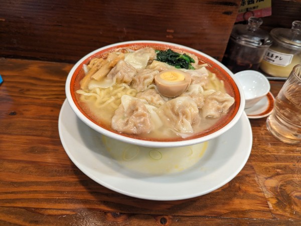 「広州わんたんめん（塩・太麺）」@広州市場 西新宿店の写真