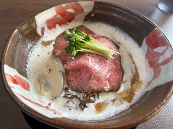 「常陸牛浅利白湯1100円」@常陸牛らぁめん 希の写真