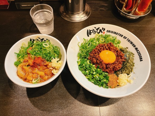 「元祖台湾まぜそば＋背あぶら飯」@元祖台湾まぜそば はなび 天神大名店の写真