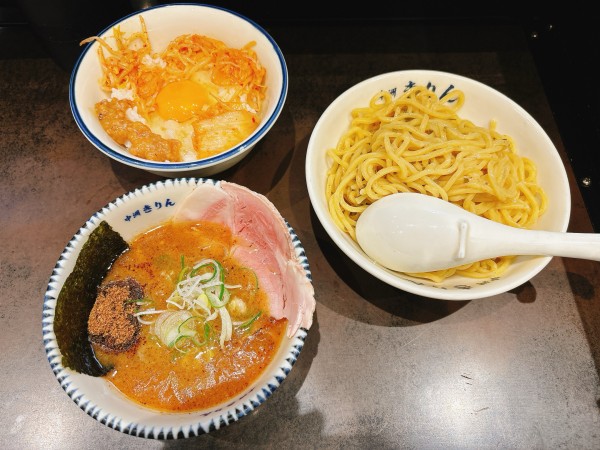 「つけ麺＋卵かけご飯」@中洲 川端 きりんの写真