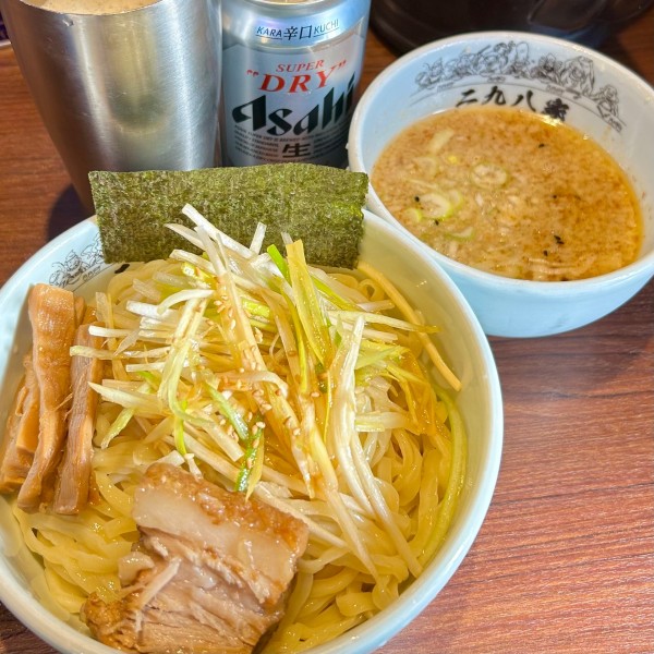 「ねぎつけ麺（大盛）＋ビール」@二九八家 いわせの写真