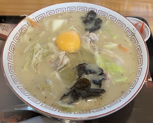 「〔限定〕ちゃんぽんラーメン月見くん」@らあめん花月嵐 方南町店の写真