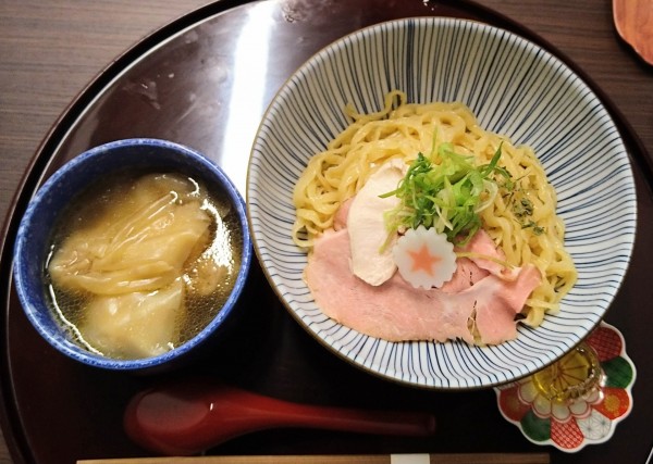 「謹製つけ麺(塩)＋雲呑(3個)」@中華そば 麺ノ花の写真