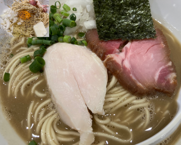 「濃厚煮干蕎麦+和え玉」@北千住煮干中華蕎麦 かれんの写真