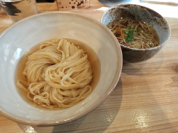 「だしつけ麺塩950円＋クーポン唐揚げ」@だし麺屋ナミノアヤ 府中店の写真