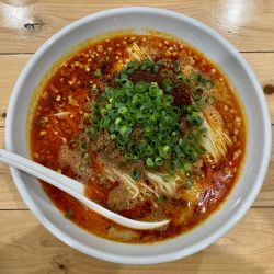 汁あり担々麺(辛さ多め・痺れ多め)+麺大盛+ライス