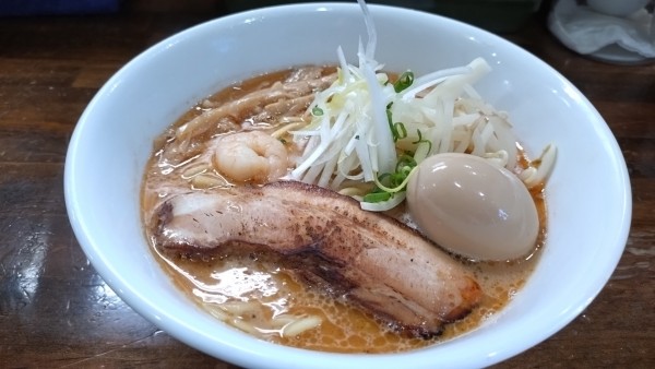 「エビ味噌らーめん(期間限定) +味玉¥950+¥100 味玉」@らーめん なぶら 左入店の写真