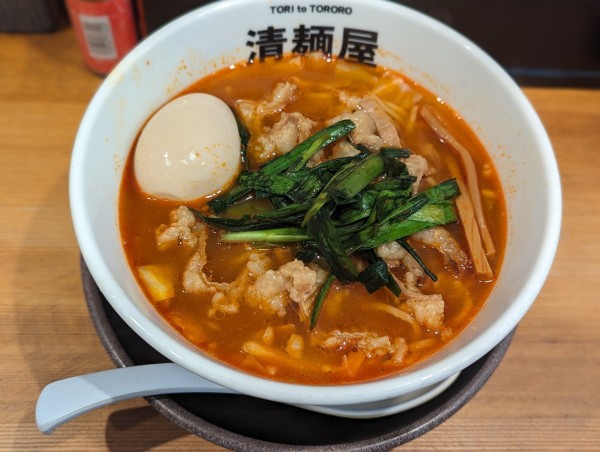 「限定モツ辛レーラ」@清麺屋の写真