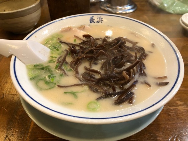 「きくらげラーメン」@元祖長浜屋台ラーメン 一心亭 福島分店の写真