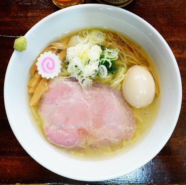 「味玉 手揉み中華そば 塩＋ビール中瓶」@麺処 むら井の写真