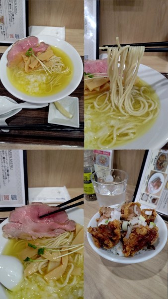 「『鶏白湯ラーメン(塩)+唐揚げ丼 S(¥980+450)』」@RAMEN SAKABA いろとりどりの写真