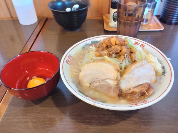 「三郎並＋生卵」@つけ麺 弥七の写真