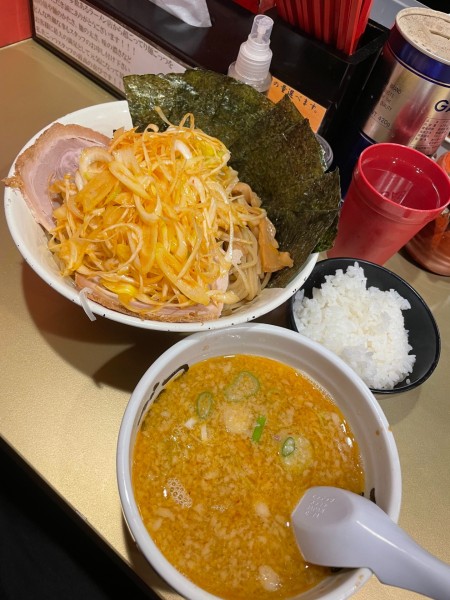 「つけ麺（空）辛ネギ」@超ごってり麺 ごっつ 亀戸本店の写真
