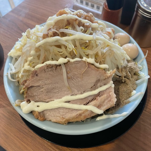 「ラーメン+汁なし変更+うずら+ガリマヨ」@俺の生きる道 つくば店の写真