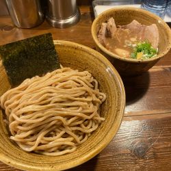 ベジポタ味玉肉増しつけ麺、胚芽麺