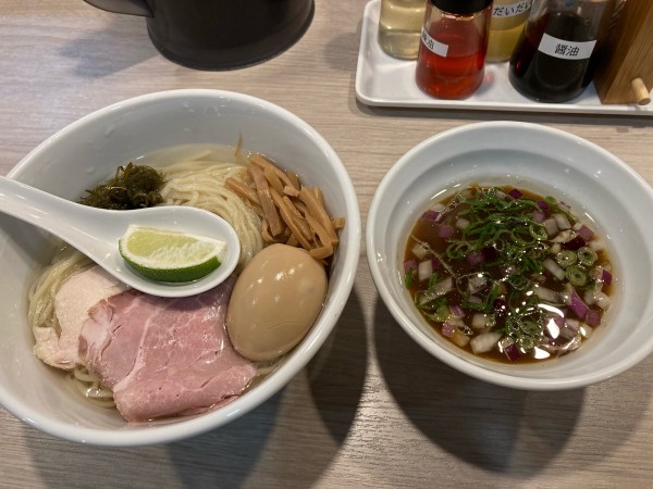 「昆布水つけ麺+味玉」@中華そば いはらの写真