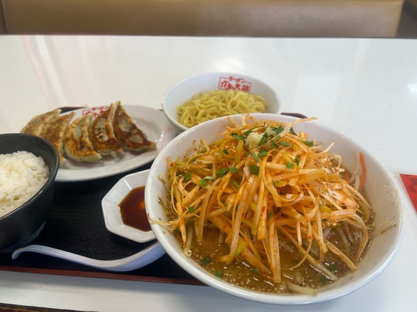 「ネギ味噌ラーメン　スタミナ餃子　ライス　替玉」@ラーメンガキ大将 谷田部店の写真