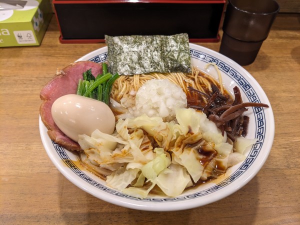 「こってり八王子らーめん+キャベツ+味玉」@らぁ麺 浅川の写真