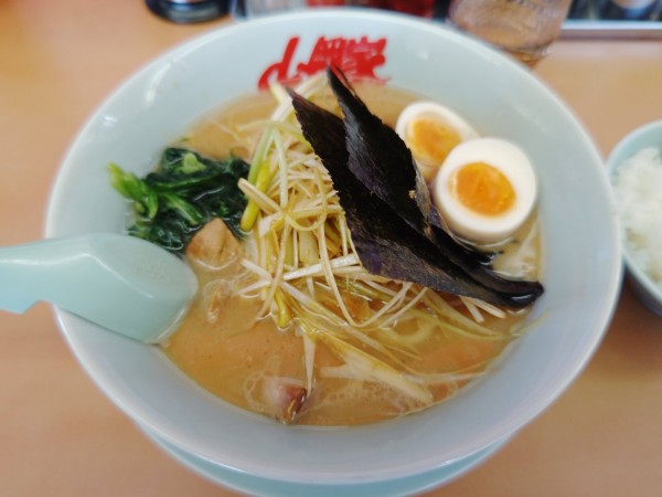 「醤油ネギラーメン（クーポン味玉）」@ラーメン山岡家 壬生店の写真
