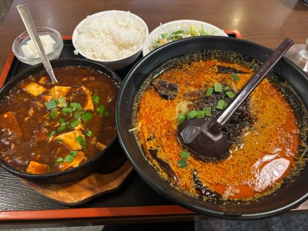 「麻婆豆腐セット（担々麺変更）」@中華食酒館 天一坊 堀之内店の写真